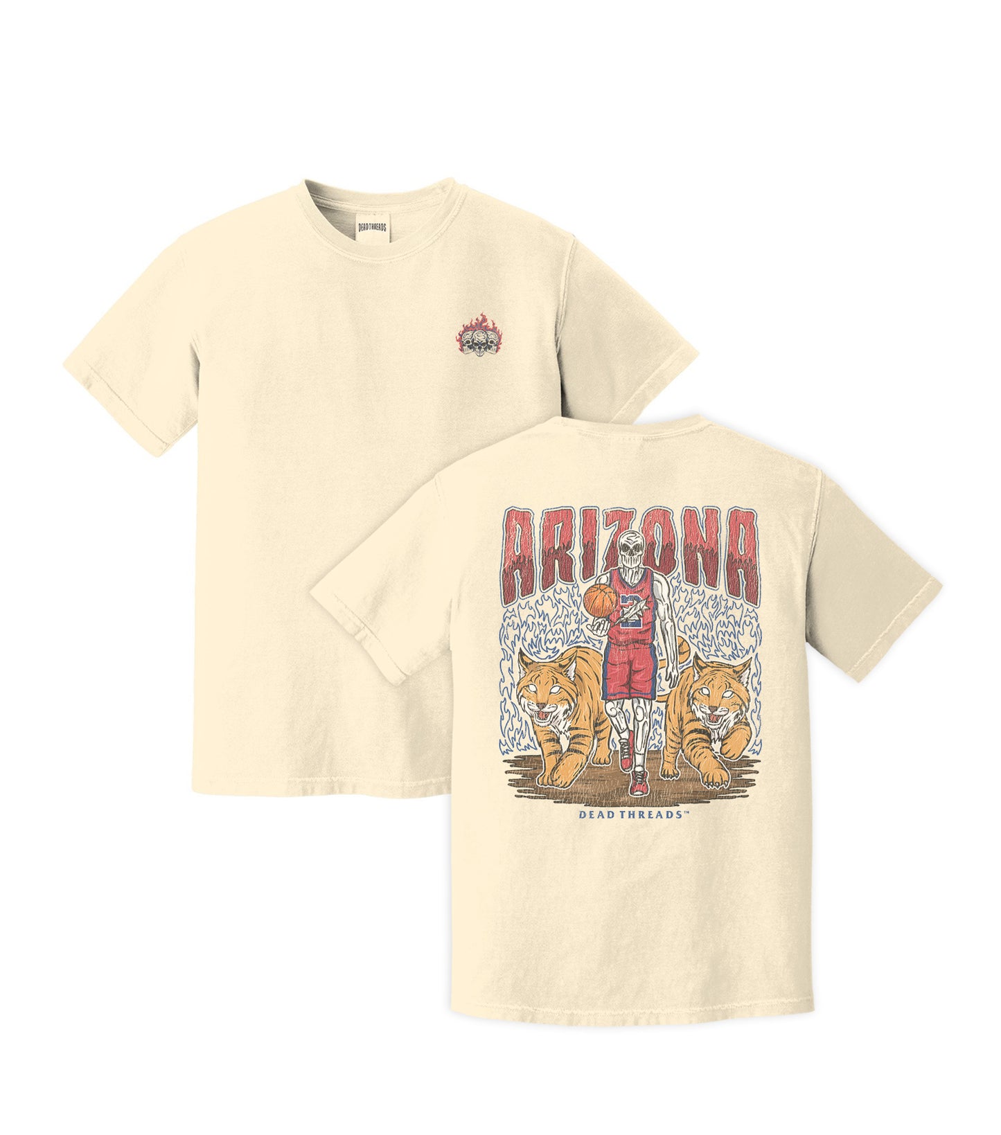 ARIZONA BASKETBALL - “3 SKULL” PREMIUM T-SHIRT