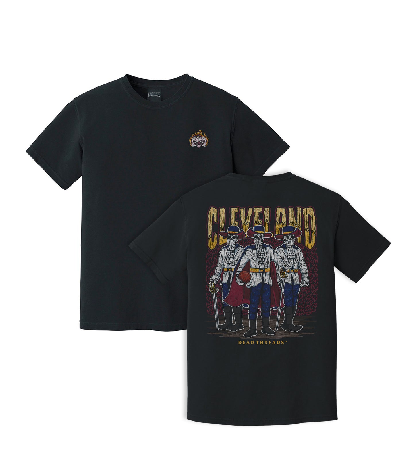 CLEVELAND BASKETBALL - “3 SKULL” PREMIUM T-SHIRT