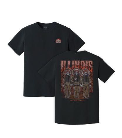 ILLINOIS FOOTBALL - “3 SKULL” PREMIUM T-SHIRT