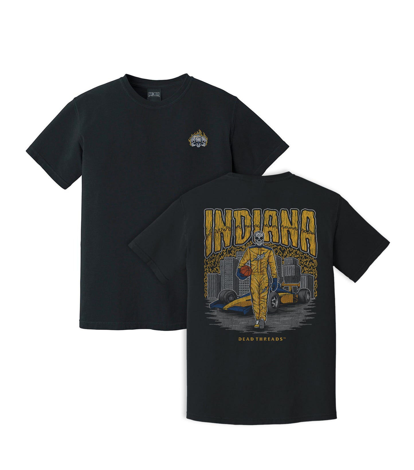 INDIANA BASKETBALL - “3 SKULL” PREMIUM T-SHIRT