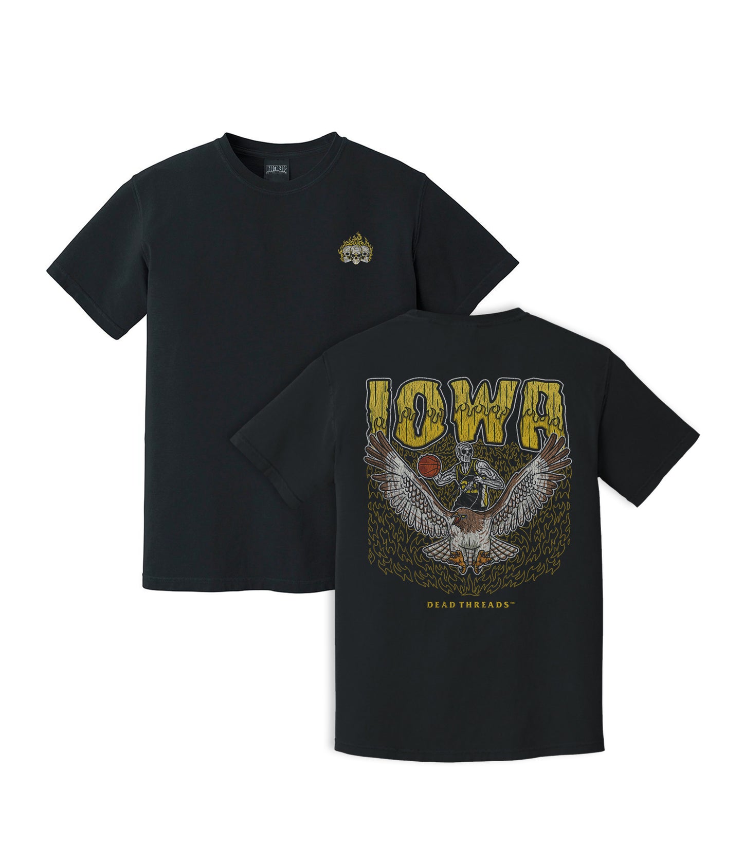 IOWA BASKETBALL - “3 SKULL” PREMIUM T-SHIRT