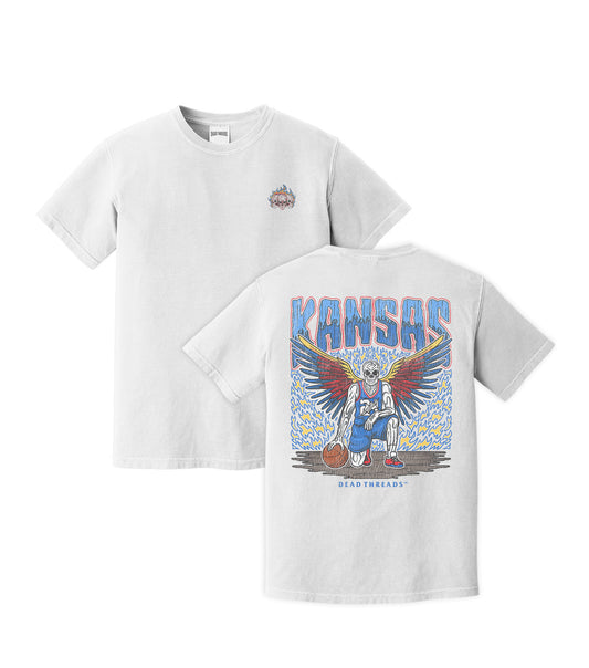 KANSAS BASKETBALL - “3 SKULL” PREMIUM T-SHIRT