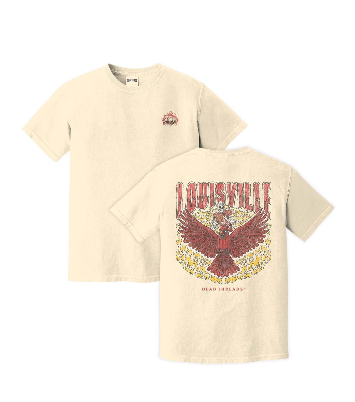 LOUISVILLE FOOTBALL - “3 SKULL” PREMIUM T-SHIRT