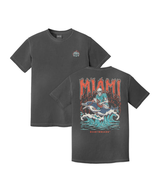 MIAMI FOOTBALL - “3 SKULL” PREMIUM T-SHIRT