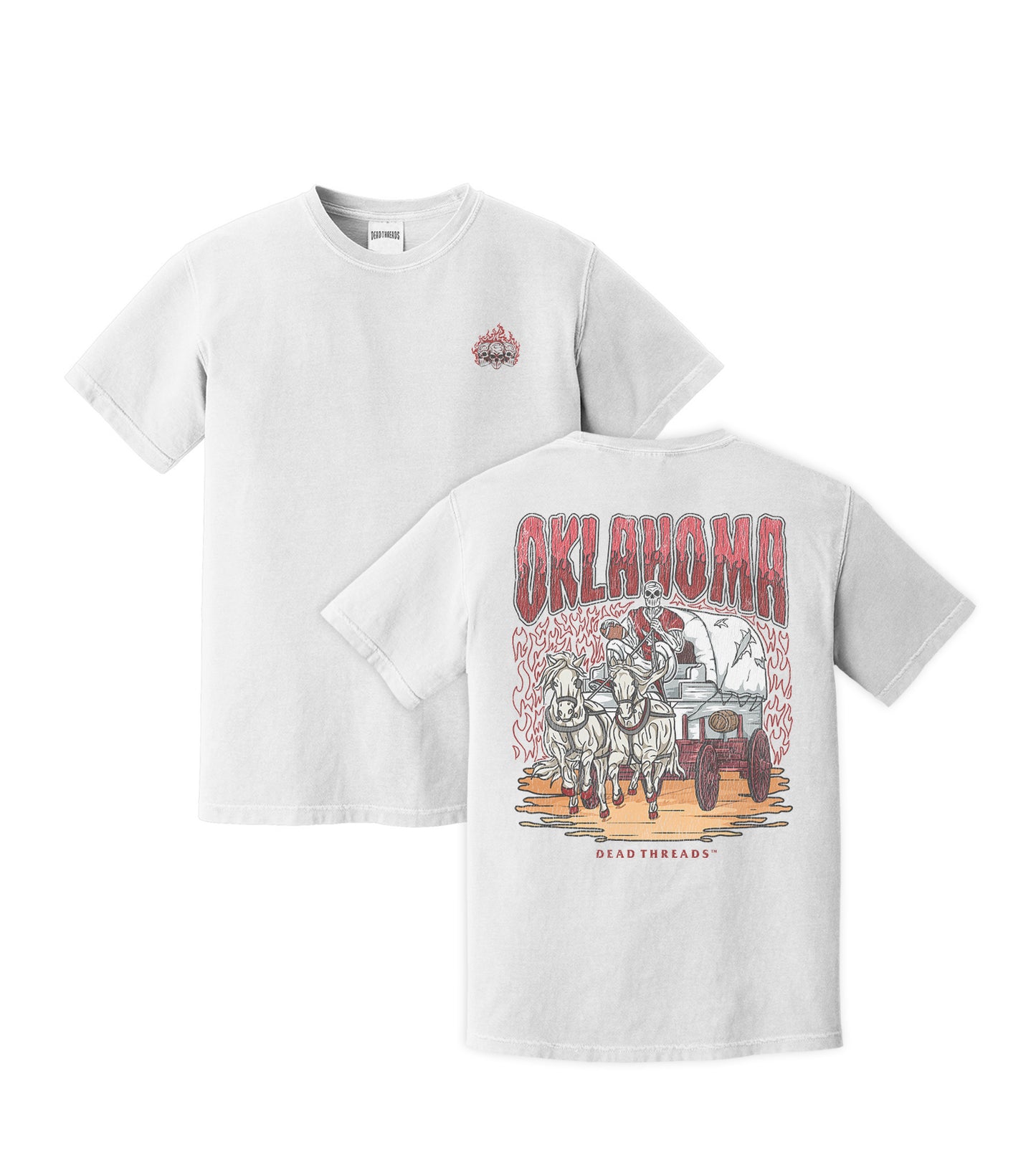 OKLAHOMA FOOTBALL - “3 SKULL” PREMIUM T-SHIRT